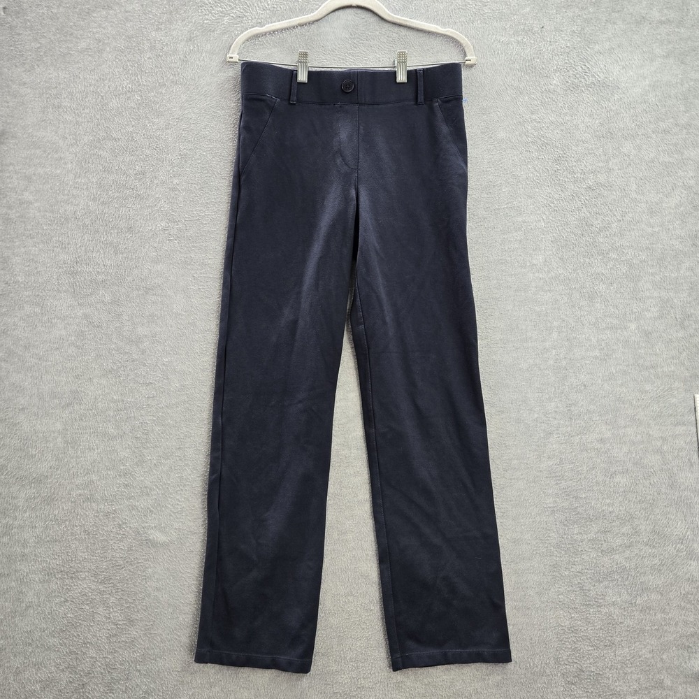 Betabrand Women Pants M Blue Dress Wide Leg Mid Rise Pull On 29" Inseam